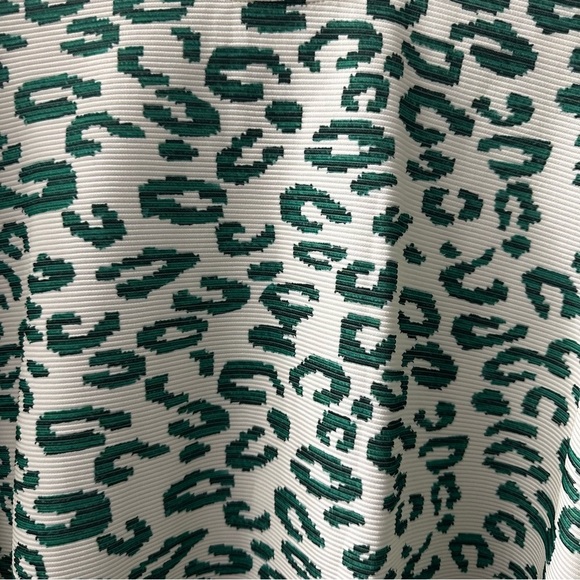 Green Leopard Print Blouse Animal Print Mobwife puff sleeve - Picture 2 of 8